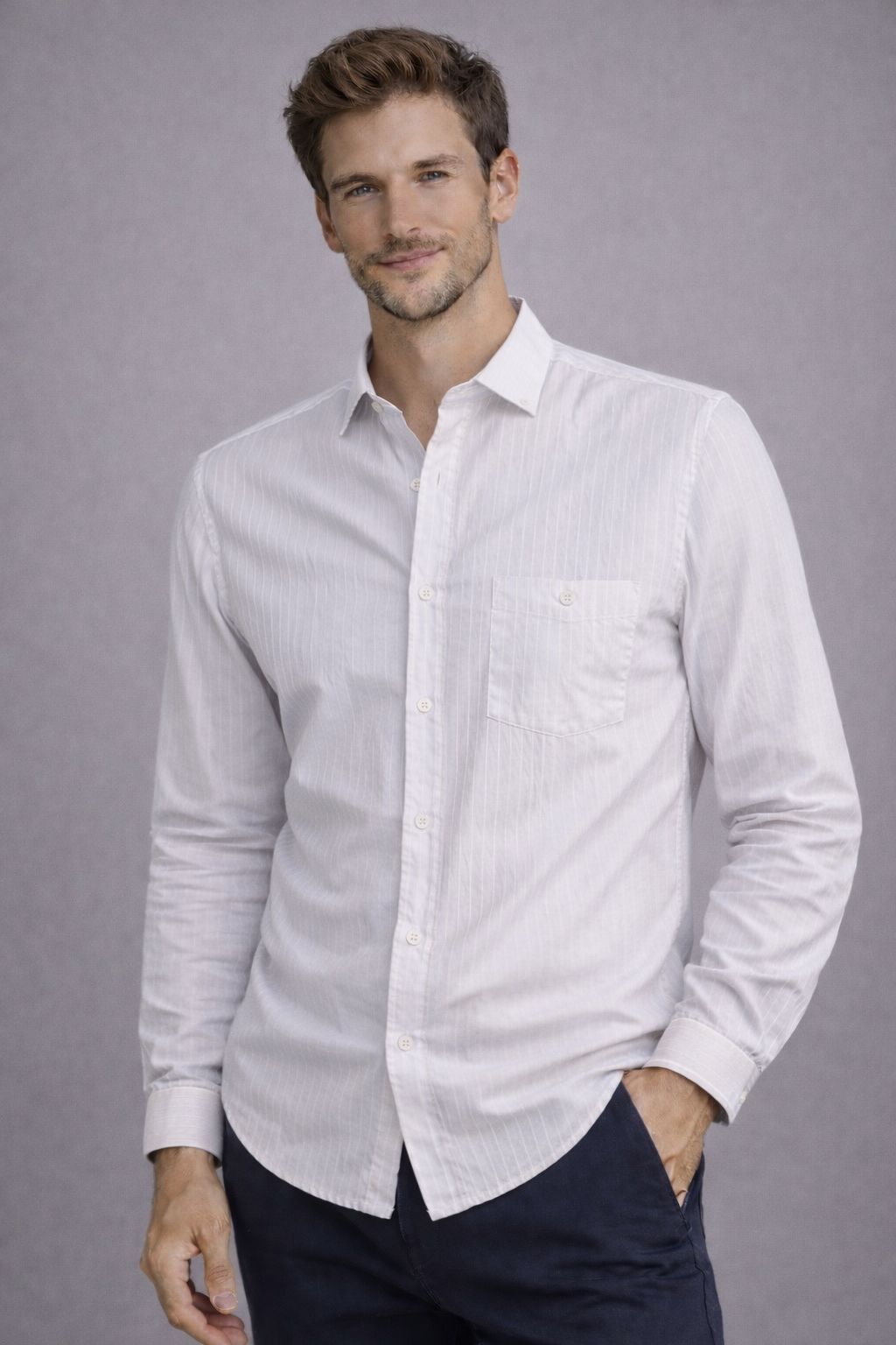 6532REGSPBL - CAMISA MERLOT BLANCO